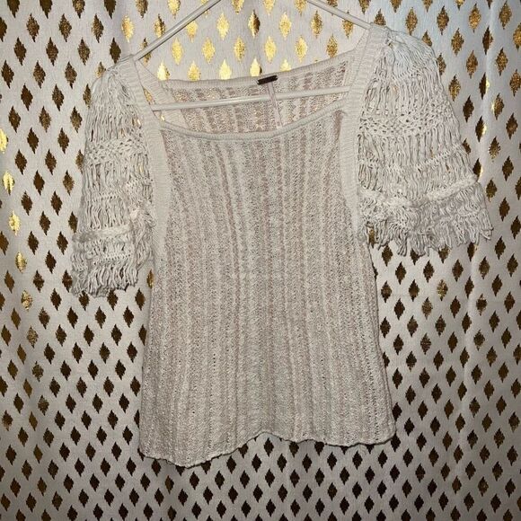 Free People Blackbird Macrame top Ivory comb size XS - Picture 6 of 7